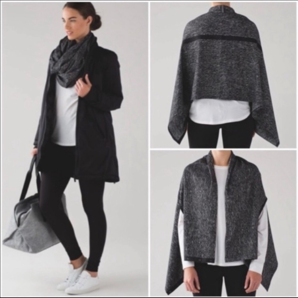 Lululemon Vinyasa Black White Scarf Shawl